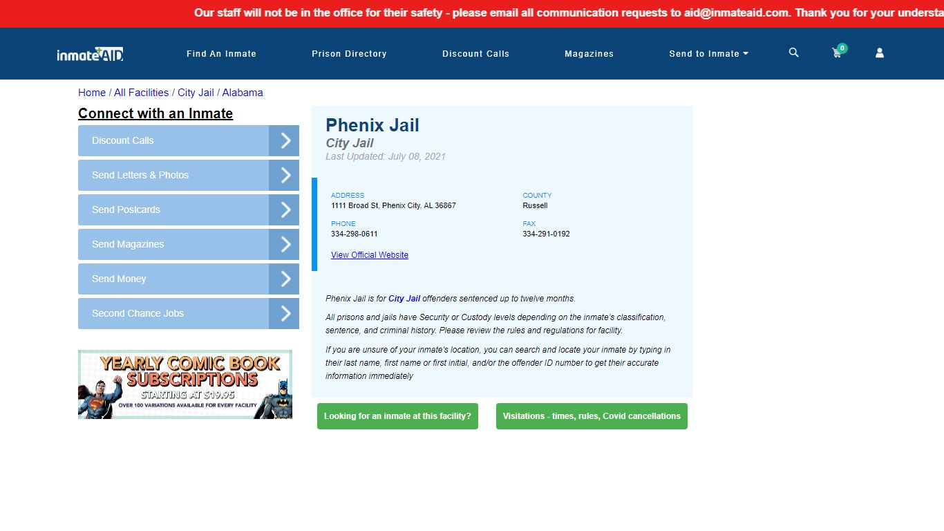 Phenix Jail | Inmate Locator